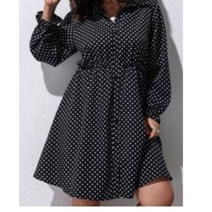 Nwot sheIn polka dot 0xl button up dress